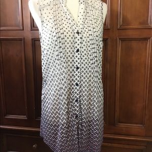 Perseption Concept Sheer Sleeveless Top White Blue Coral Lknw Women’s Size Large